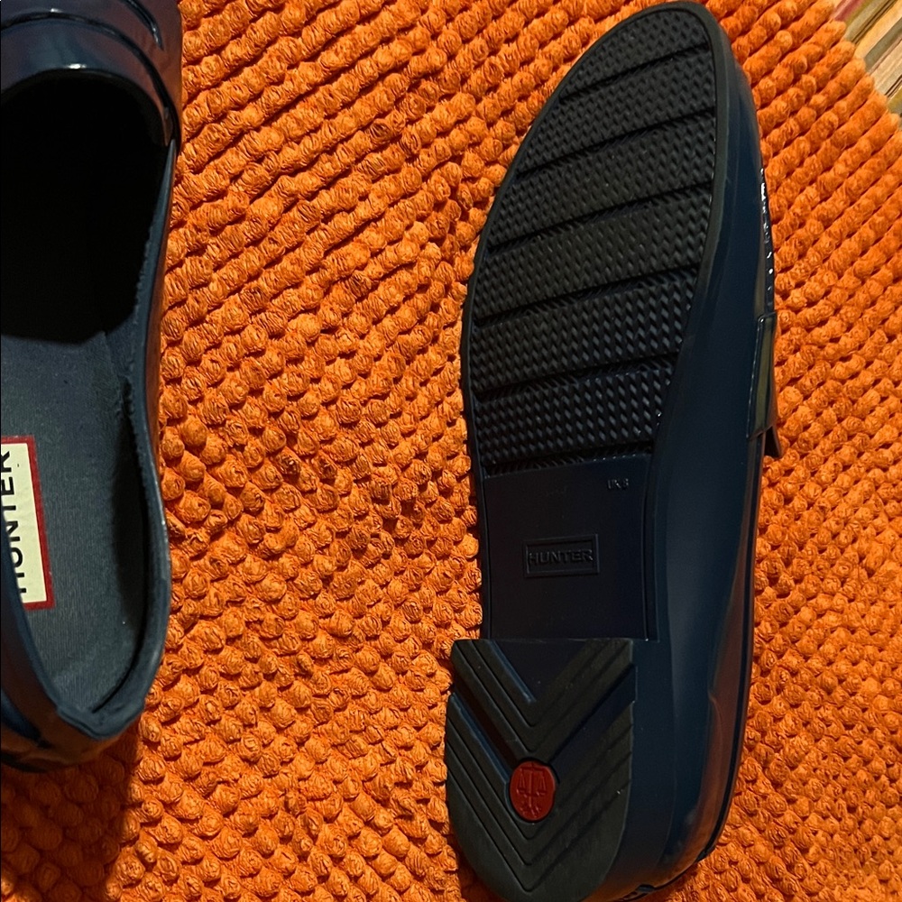 Hunter Shiny Blue Rubber Loafers - Picture 5 of 9